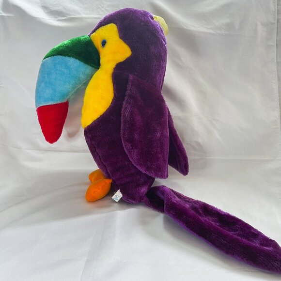 Acme Rare 1983 Jumbo Purple Toucan Bird Stuffed Animal - Picture 2 of 8